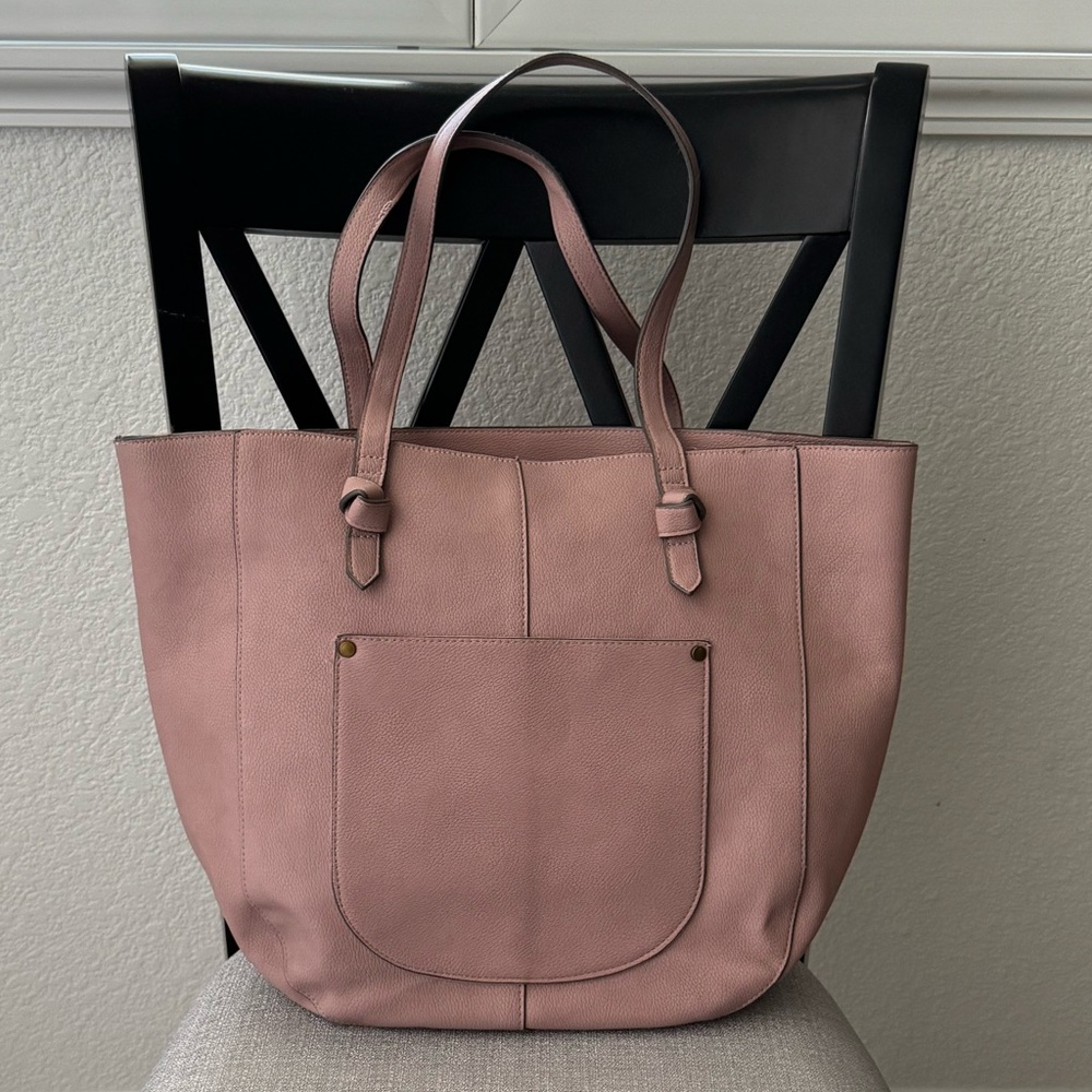 Dusty Pink Mauve Vegan Leather Tote Bag